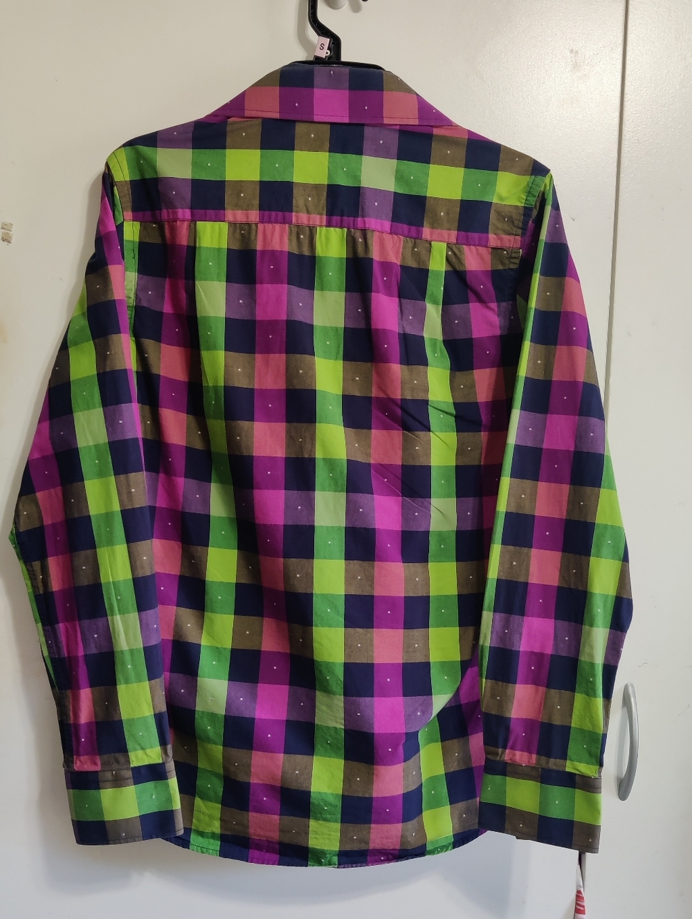 Versace Men's Plaid Button Down Long Sleeve Shirt - Picture 2 of 4
